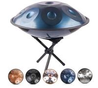 10/09/12 Notas Juegos De Batería Handpan, Instrumentos De Percusión De Mano De Acero En Re Menor De 432 Hz/440 Hz for Principiantes Y Jugadores Profesionales, Tambor De Mano De 22 Pulgadas(BLUE-12 NOT