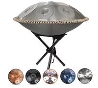 10/09/12 Notas Juegos De Batería Handpan, Instrumentos De Percusión De Mano De Acero En Re Menor De 432 Hz/440 Hz for Principiantes Y Jugadores Profesionales, Tambor De Mano De 22 Pulgadas(SILVER-12 N