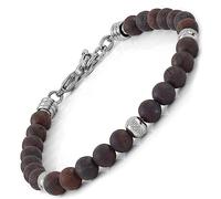 10:10 Pulsera con piedras naturales de jaspe rojo escarcha de 6 mm, cuentas de acero inoxidable, pulsera muy resistente hecha en Italia