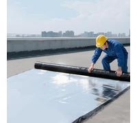 10-100 cm Ancho Tela Asfaltica Autoadhesiva para Tejado - 1,5 mm Cinta de Aluminio Selladora Impermeable, Cinta de Reparación Bituminosa para Techo Terraza Goteras Grietas(1x1 m/3.3x3.3 ft)