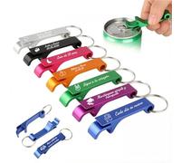 10-100 Llavero abrebotellas personalizable - Grabado láser con nombre, fecha o símbolo, abrebotellas de aluminio multifunción ideal como detalle de boda, regalo de cumpleaños y camping (30)