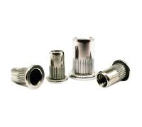 10-100 piezas M3 M4 M5 M6 M8 M10 M12 304 A2-70 Tuerca de remache de cabeza plana de acero inoxidable Inserto de unión Tuerca de remache Nutsert(20pcs M6)