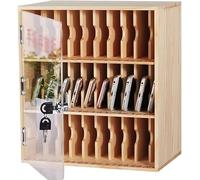 10~100 taquillas for teléfonos, gabinete for teléfono móvil con Cerradura, Caja Fuerte montada en la Pared for Estudiantes y empleados, Caja de Almacenamiento(30 bits)