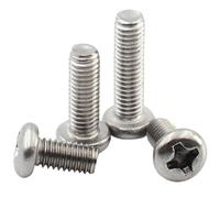 10-100 Uds M1 .2 .6 M2 .5 M3 M4 M5 M6 M8 A2 304 Tornillo De Cabeza Redonda Cruzada Acero Inoxidable DIN7985(6mm,M3 50pc)