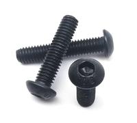 10-100 Uds M1.6 M2 .5 M3 M4 M5 M6M8 Hexágono Con Cabeza Hueca Hexagonal Botón Tornillo Allen 304 A2 Acero Inoxidable Negro Grado 10,9 ISO7380(M1.6x4mm 100pcs)