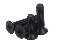 10-100 Uds M1.6 M2 M2.5 M3 M4 M5 M6 L = 3mm - 40mm negro 304 tornillo de cabeza avellanada plana cruzada de acero inoxidable(M1.6x10mm (50pcs))