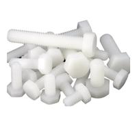 10~100 Uds M4-M10 tornillo Hexagonal de nailon blanco plástico aislado rosca métrica externa longitud del perno de cabeza Hexagonal 6~50mm(M5x30mm-50pcs)