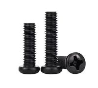 10/100 Uds PM M1 M1.2 M1.4 M1.6 M1.7 M2 M2.5 M2.6 M3 M3.5 M4 M5 M6 tornillo de ordenador de cabeza redonda de acero al carbono negro(8mm,50pcs M3)