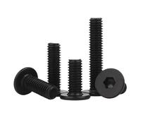 10~100 Uds. Tornillo De Cabeza Oblea Plana Ultrafina Acero Inoxidable 304 Con Conector Hexagonal Negro M2 .5 M3 M4 M5 M6 Longitud 3mm-50mm(M6x50mm-10pcs)