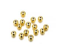 10-100 unids/lote 2-8 mm Cuentas Sueltas de Latón Chapado en Oro Cuentas de Bolas Redondas Cuentas Espaciadoras para Accesorios de Fabricación de Joyas DIY-Oro-6 mm x 30 Piezas