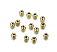 10-100 unids/lote 2-8 mm Cuentas Sueltas de Latón Chapado en Oro Cuentas de Bolas Redondas Cuentas Espaciadoras para Accesorios de Fabricación de Joyas DIY-Oro Antiguo-6 mm x 30 Piezas