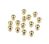 10-100 unids/lote 2-8 mm Cuentas Sueltas de Latón Chapado en Oro Cuentas de Bolas Redondas Cuentas Espaciadoras para Accesorios de Fabricación de Joyas DIY-Oro KC-6 mm x 30 Piezas