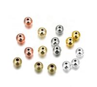 10-100 unids/lote 2-8 mm Cuentas Sueltas de Latón Chapado en Oro Cuentas de Bolas Redondas Cuentas Espaciadoras para Accesorios de Fabricación de Joyas DIY-Multi-5mm x 30pcs