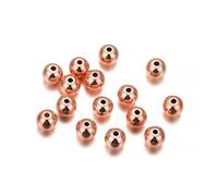 10-100 unids/lote 2-8 mm Cuentas Sueltas de Latón Chapado en Oro Cuentas Redondas Cuentas Espaciadoras para Accesorios de Fabricación de Joyas DIY-Oro Rosa-5 mm x 30 Piezas