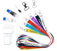 10-1000 Piezas Lanyards Personalizados, Cordón Personalizado con Foto Logotipo Texto, Colgantes Tarjetas Identificación, Colgante Llaves, Colgante Acreditaciones