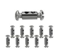 10/100pcs Double Hole Wire Rope Clips, Heavy Duty Adjustable Suspension Cable Clamp with Metal Screws, Anti-Slip Fastener for Rigging and DIY Hardware (30PCS)