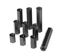 10-100PCS Separador De Columna Hexagonal Tornillos Tuercas Hembra-Hembra Plástico Nailon Negro M3 M4(10PCS,M3x10 mm)