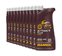 10 (10x1) Litro Mannol 10W-40 4-Takt Plus Aceite para Motos Jaso MA2