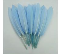 10-15 cm/4-6 inch kleurrijke eendenveren, handgemaakte accessoires, kleine ganzenveren, sieraden maken, doe-het-zelf decoraties - lichtblauw - 200 stuks