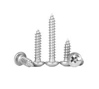 10-150 piezas Tornillos autorroscantes de cabeza redonda y cruz acero inoxidable 304 M1.2 .4 .7 M2 3 .6 M3 .5 M4 8 M5 M6(16mm,M4.8 (15pcs))