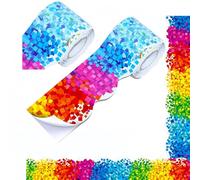 10/18 m de colorido tablón de anuncios con borde decorativo para el aula, bonito aviso para la escuela, colorido boletín, bonito aviso (D)