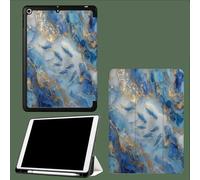 10.2 Pulgadas Funda para iPad 9ª/8ª/7ª Generación con Soporte para Bolígrafo,Funda Protectora Plegable con Pescado Lujo Mármol Auto Sleep Wake para iPad 2021/2020/2019 Arte Abstracto - Azul