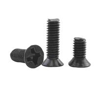10/20/30/55 piezas de tornillos cabeza plana en cruz acero al carbono M2-M6 for reparación electrónica(30mm,M3 55pcs)