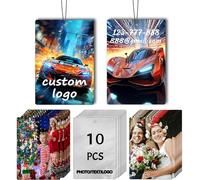 10/20/50/100 Piezas de Ambientadores Personalizados para Coche al por Mayor, Ambientadores de Coche Personalizados de Doble Cara con Foto, Texto y Logo (Rectángulo)