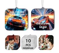 10/20/50/100 Piezas de Ambientadores Personalizados para Coche al por Mayor, Ambientadores de Coche Personalizados de Doble Cara con Foto, Texto y Logo (Cuadrado)