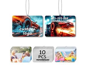 10/20/50/100 Piezas de Ambientadores Personalizados para Coche al por Mayor, Ambientadores de Coche Personalizados de Doble Cara con Foto, Texto y Logo (Horizontal rectangular)