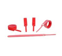 10/20/50/100 Uds. Brida for cables de sujeción reutilizable roja, bridas ajustables nailon con gancho y bucle(Red - I type,200mm x 50pcs)