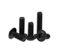 10/20/50/100 Uds M1.4 M2 M2.5 M3 M3.5 M4 M5 cabeza redonda cruzada de acero al carbono negro con tornillo de cuello de arandela(M3.5x6mm (50pcs))