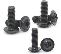 10/20/50/100 Uds M1.4 M2 M2.5 M3 M3.5 M4 M5 cabeza redonda Phillips cruzada negra con tornillo de cuello de arandela(M3.5x12mm x50pcs)