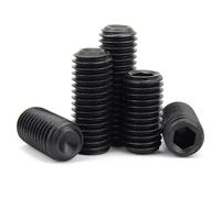 10/20/50/100 Uds M1.6 M2.5 M3 M4 M5 M6 DIN916 grado 12,9 juego de zócalos hexagonales acero al carbono Chapado en negro tornillos sujetadores Hardware(10mm,M3 (100pcs))