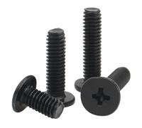 10/20/50/100 Uds M1.6 M2 .5 M3 M4 M5 M6 Negro 304 Cruz De Acero Inoxidable Tornillo Cabeza Plana Ultradelgado For Ordenador Portátil(8mm,M1.6 (100pcs))