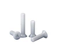 10/20/50/100 Uds M2 .5 M3 M4 M5 M6 M8 Tornillos De Máquina Roscados Métricos Cabeza Avellanada Plana Plástico Nailon Blanco(M2.5x5)