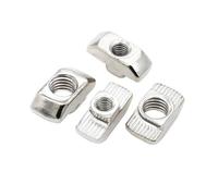 10/20/50/100 Uds M3/M4/M5 * 10 * 6 for ranura de la serie 20 tuerca en T deslizante tuerca en T martillo conector de fijación extrusión de aluminio 2020(20 pcs,M4)