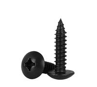 10/20/50/100 Uds M3 M4 M5 M6 longitud 6-50mm chapado negro 304 Cruz de acero inoxidable Phillips cabeza armazón plana redonda grande tornillo madera autorroscante(M5x10mm 50pcs)