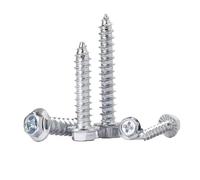 10/20/50/100 Uds M3 M4 M5 M6 M8 Tornillos Autorroscantes De Brida Hexagonal Exterior Cruzada Chapada En Zinc Blanco Con Juntas For Madera Galvanizada(35mm,M6 (20PCS))