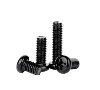 10/20/50/100 Uds Tornillo de Acero al Carbono Negro M2 M2.5 M3 M4 M5 M6 M8 Cabeza de armazón empotrada Tornillo de Cabeza Redonda Plana Grande(M2X8 (100pcs))