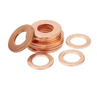 10/20/50 piezas de arandela de cobre, junta sólida, tapón de cárter, sello de aceite, cuña, sello de anillo plano, arandelas espaciadoras lisas M5 M6 M8 M10 M12 M14 M16(M10x16x1 MM,50Pcs)