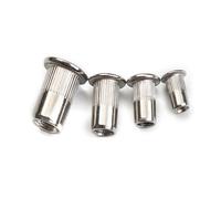10/20/50 piezas de remaches de acero inoxidable 304, insertos de tuercas roscadas de cabeza plana, herramientas for remachar tuercas M3 M4 M5 M6 M8 M10 M12(M4)