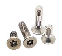 10/20/50 Piezas M2 .5 M3 M4 M5 M6 304 Perno De Cabeza Avellanada Plana Torx Seis Lóbulos Acero Inoxidable Con Pasador Tornillo Seguridad Antirrobo A Prueba Manipulaciones(10mm,M3 20pcs)