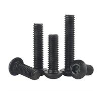 10/20/50 Uds ISO7380 Negro Grade10.9 M2 .5 M3 M4 M5 M6 Hexagonal Redondo Pan Cabeza De Botón Seta Tornillo Allen(16mm,M4 x 20Pieces)