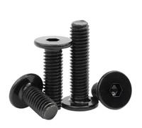 10/20/50 Uds M2 .5 M3 M4 M5 M6 CM Negro De Acero Inoxidable Hexagonal Ultra Delgado Super Low Cabeza Plana Tornillo Allen(10mm,M6 (10pcs))