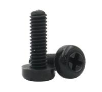 10/20/50 Uds M2 .5 M3 M4 M5 M6 M8 Rosca Métrica Negro Nylon Plástico Cruz Empotrada Redonda Tornillo De Cabeza Plana(10mm,M4 (50pcs))