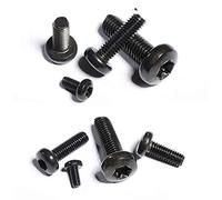 10/20/50 Uds M2 .5 M3 M4 M5 M6 negro 304 A2-70 acero inoxidable GB2672 tornillo de cabeza plana Torx seis lóbulos perno botón redondo(5mm,50pcs M3)