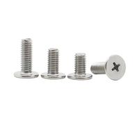 10/20/50 Uds M2 M2.5 M3 M4 M5 M6 304 Cruz de acero inoxidable tornillo de cabeza de oblea plana ultradelgado súper bajo for ordenador portátil(12mm,M2.5 50pcs)