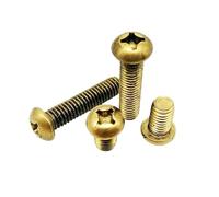 10/20/50 Uds M2 M2.5 M3 M4 M5 M6 GB818 cobre puro latón sólido Cruz redonda tornillo de cabeza plana longitud de la rosca 4-30mm(6mm,50pcs M2)