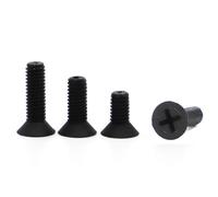 10/20/50 Uds M2 M2.5 M3 M4 M5 M6 M8 Rosca Métrica Negro Blanco Nylon Plástico Cabeza Avellanada Plana Tornillo Cruzado Negro(5mm,M2 50pcs Black)